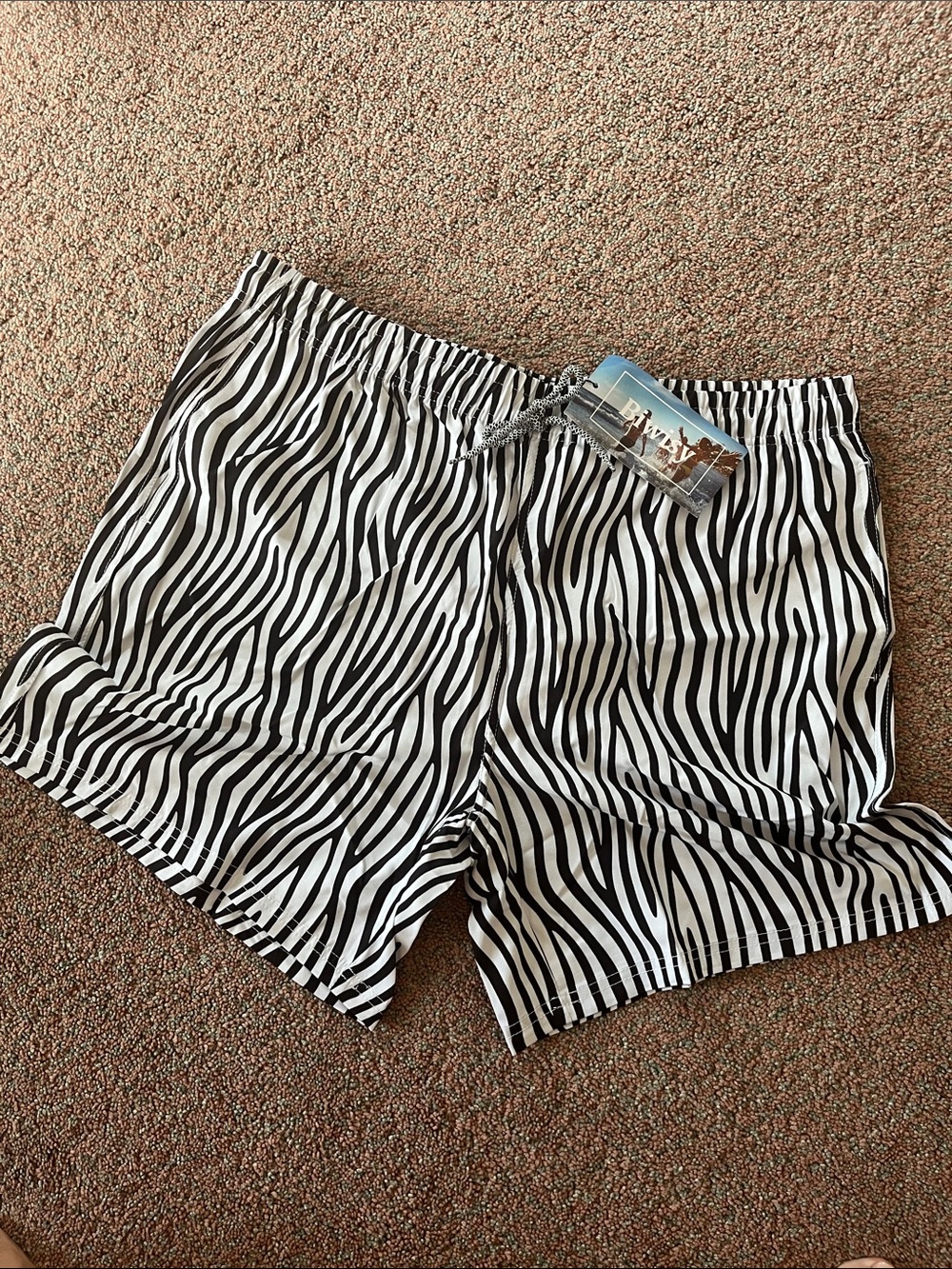 Zebra Print Men’s Swimsuit - Black & White Biwisy 2XL